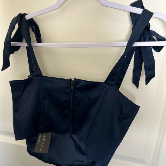 Dolls Kill Navy Corset Top with Adjustable Bow Straps Size M - Picture 5 of 7